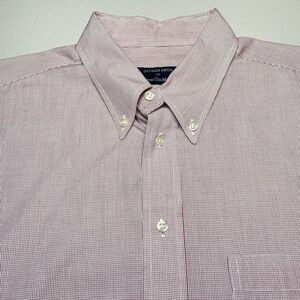 Gitman Bros Shirt 17.5 34 Mens L/S Button Down Red Micro Check